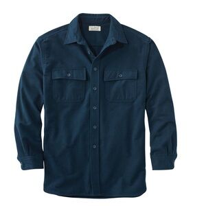 LL BEAN VINTAGE CHAMOIS COTTON DARK GREEN BUTTON DOWN SHIRT GD COND Large